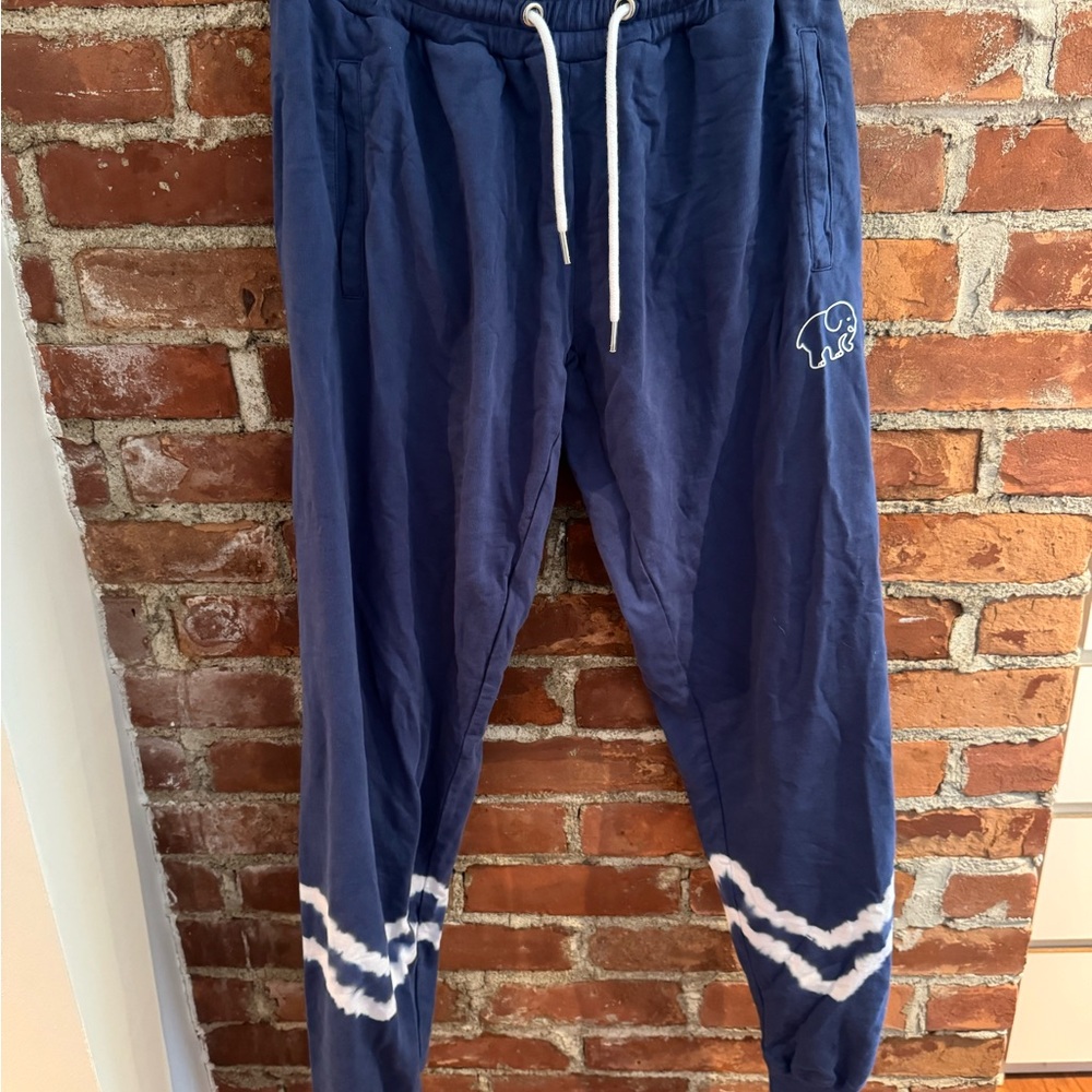 Ivory Ella Blue Joggers with White Accents - Picture 2 of 3